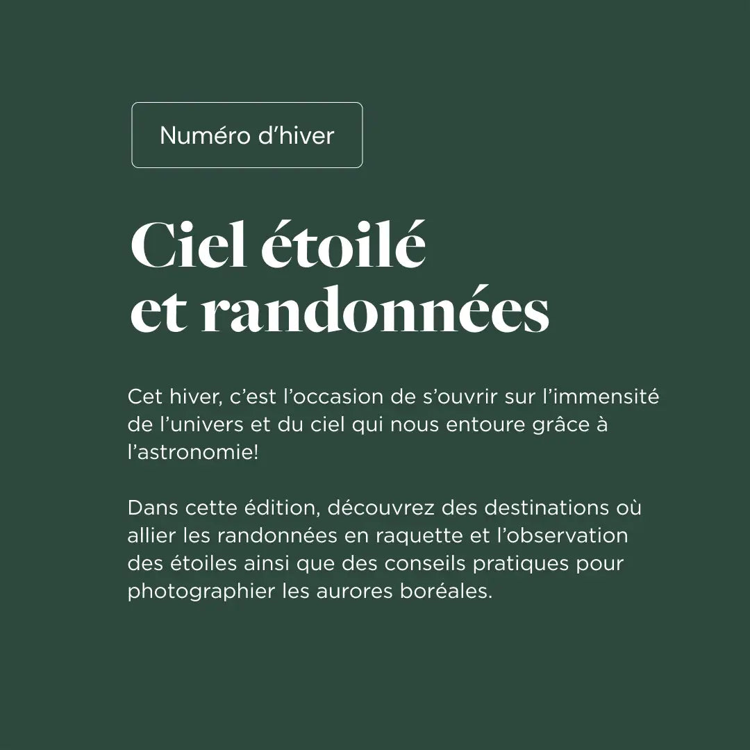 Ciel étoilé et randonnées